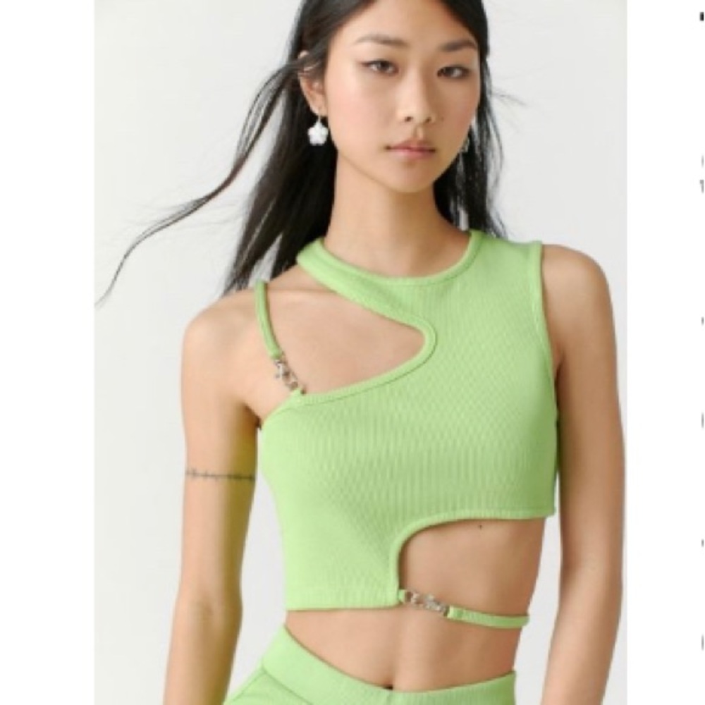 The Ragged Priest | Lime ribbed top | Brand new condition